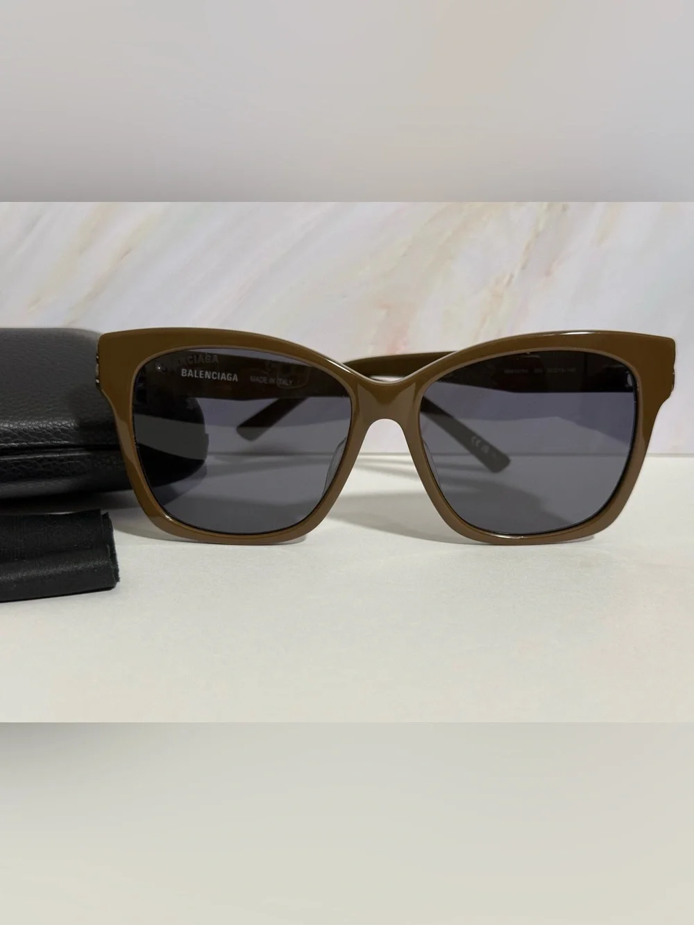 Balenciaga Mocha Brown Oversized Sunglasses BB0102SA 009 NWT